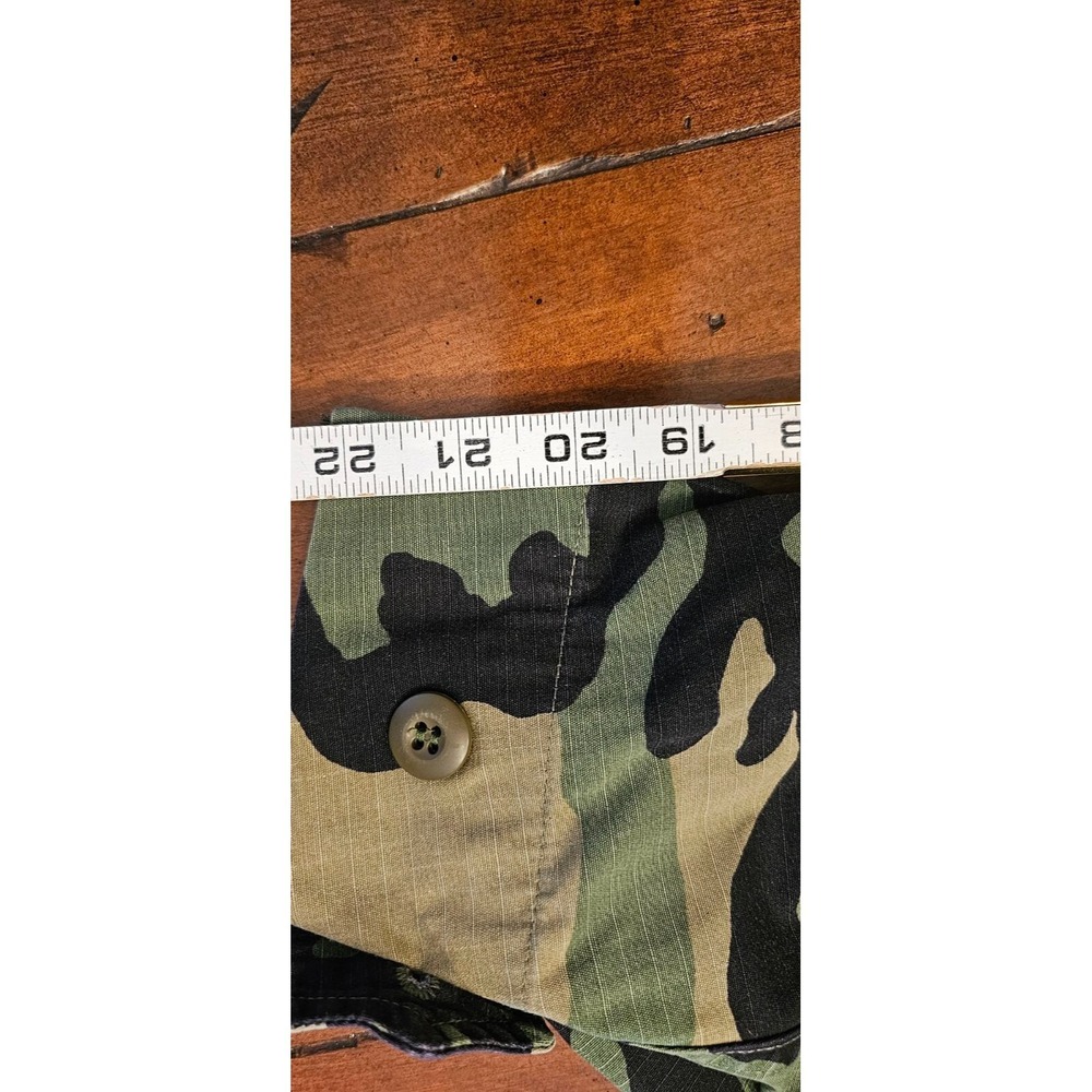 Mens Army Canvas Jacket Size‎ Large Green Camo - Picture 6 of 6